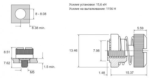 Винт невыпадающий М5 PF32-M5-30